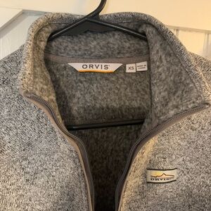 Orvis Heather Gray Zip-Up Sweater
